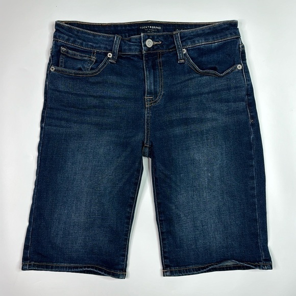 Lucky Brand The Bermuda Dark Wash Shorts Size 6/28 - Picture 1 of 10